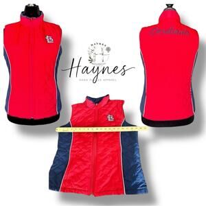 ❣️5 FOR $25 ❣️ GENUINE MERCHANDISE |STL Cardinals Zip Up Quilted Vest Medium{64}